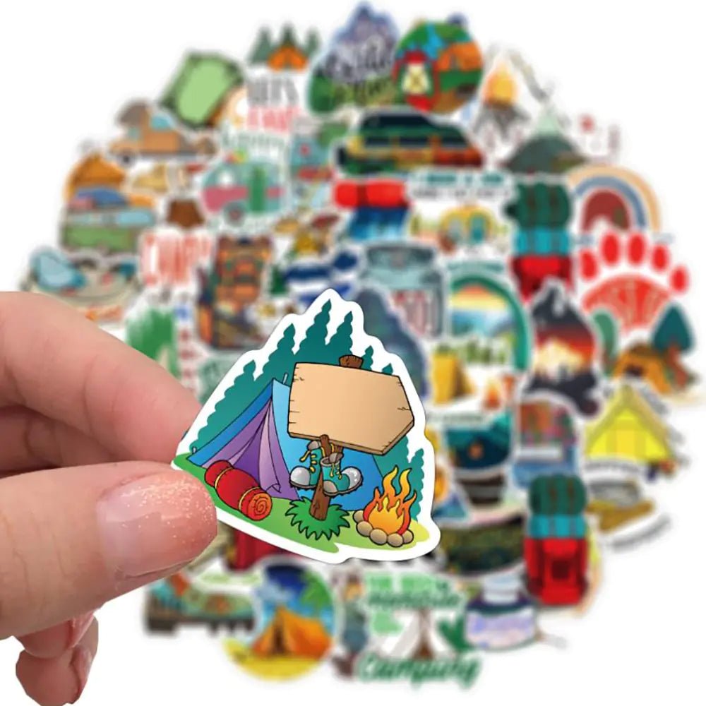 Cartoon Camping Graffiti Sticker - Jaazi Intl