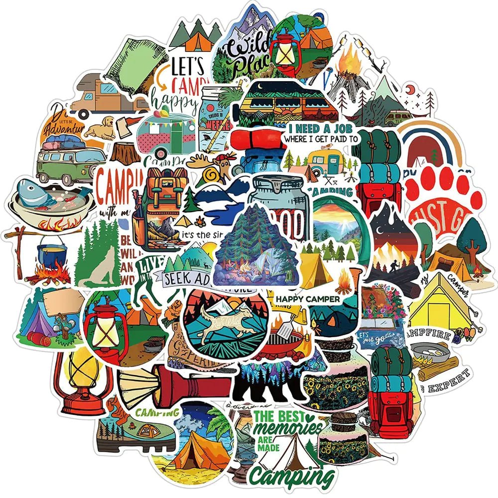 Cartoon Camping Graffiti Sticker - Jaazi Intl