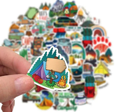 Cartoon Camping Graffiti Sticker - Jaazi Intl