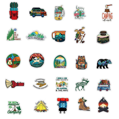 Cartoon Camping Graffiti Sticker - Jaazi Intl