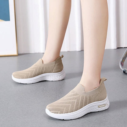 Casual Mesh Shoes Sock Slip On Flat Shoes For Women Sneakers Casual Soft Sole Walking Sports Shoe - Jaazi Intl