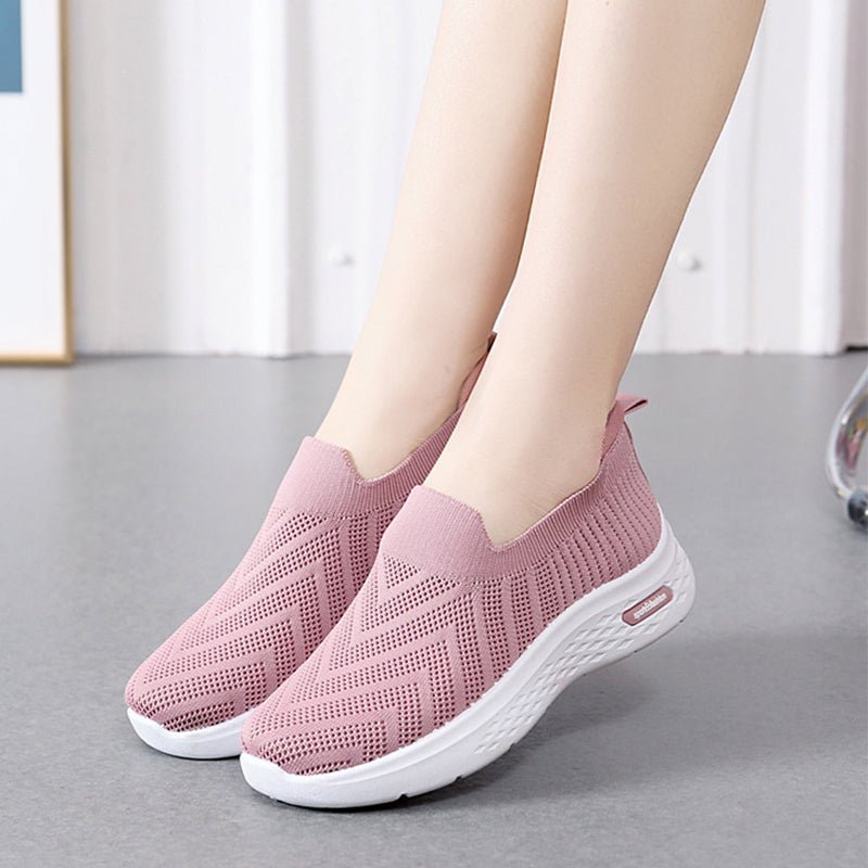 Casual Mesh Shoes Sock Slip On Flat Shoes For Women Sneakers Casual Soft Sole Walking Sports Shoe - Jaazi Intl