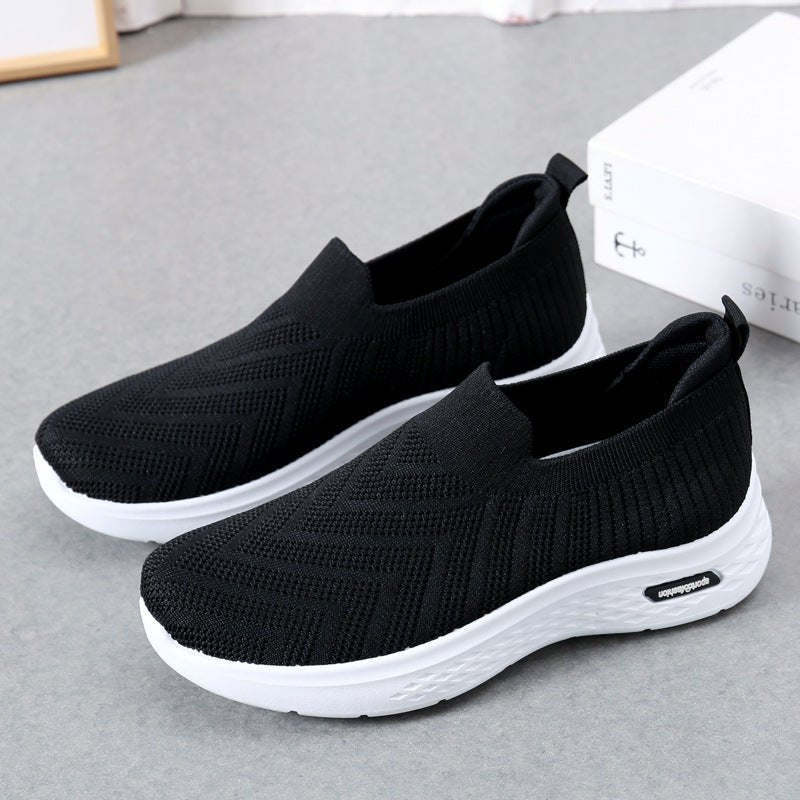 Casual Mesh Shoes Sock Slip On Flat Shoes For Women Sneakers Casual Soft Sole Walking Sports Shoe - Jaazi Intl