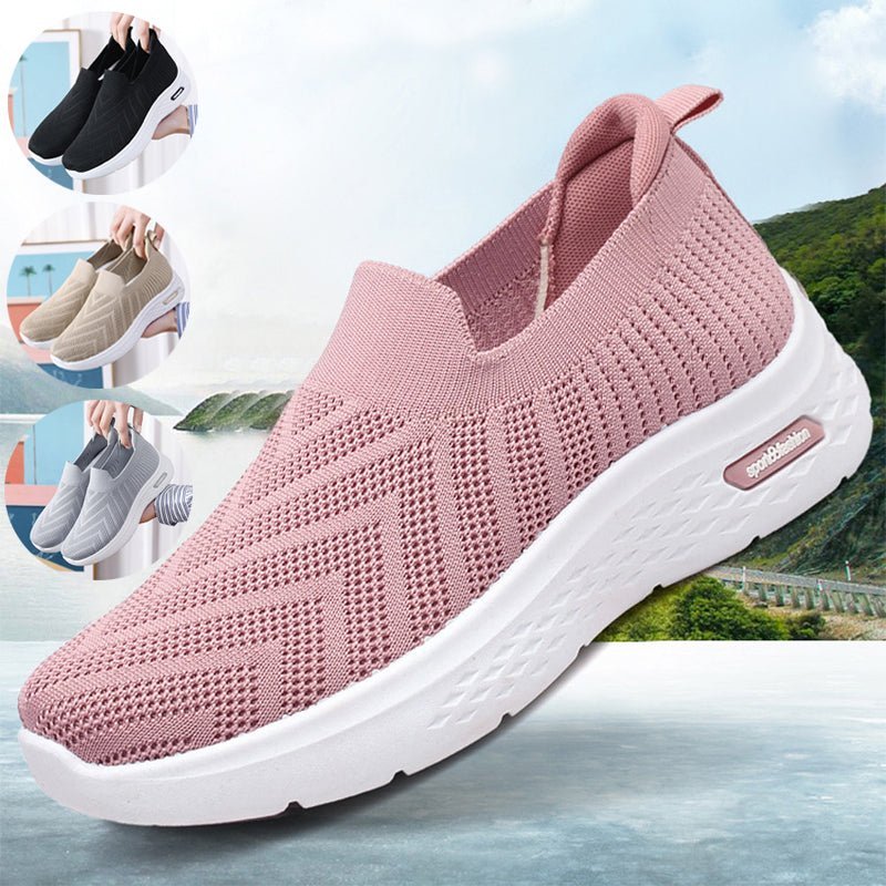 Casual Mesh Shoes Sock Slip On Flat Shoes For Women Sneakers Casual Soft Sole Walking Sports Shoe - Jaazi Intl