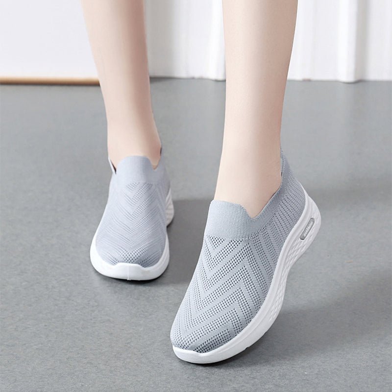 Casual Mesh Shoes Sock Slip On Flat Shoes For Women Sneakers Casual Soft Sole Walking Sports Shoe - Jaazi Intl