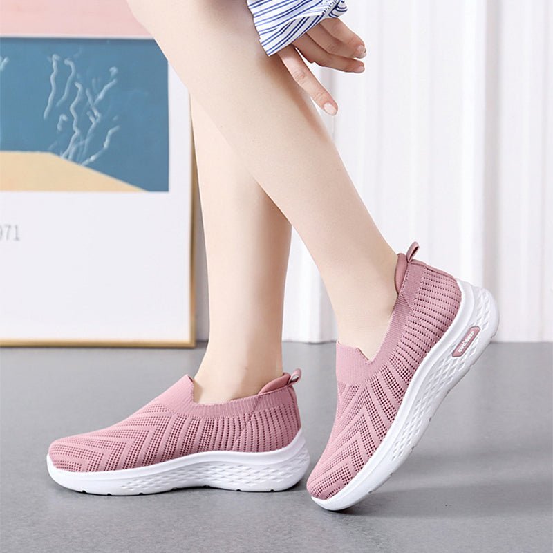 Casual Mesh Shoes Sock Slip On Flat Shoes For Women Sneakers Casual Soft Sole Walking Sports Shoe - Jaazi Intl