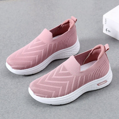 Casual Mesh Shoes Sock Slip On Flat Shoes For Women Sneakers Casual Soft Sole Walking Sports Shoe - Jaazi Intl