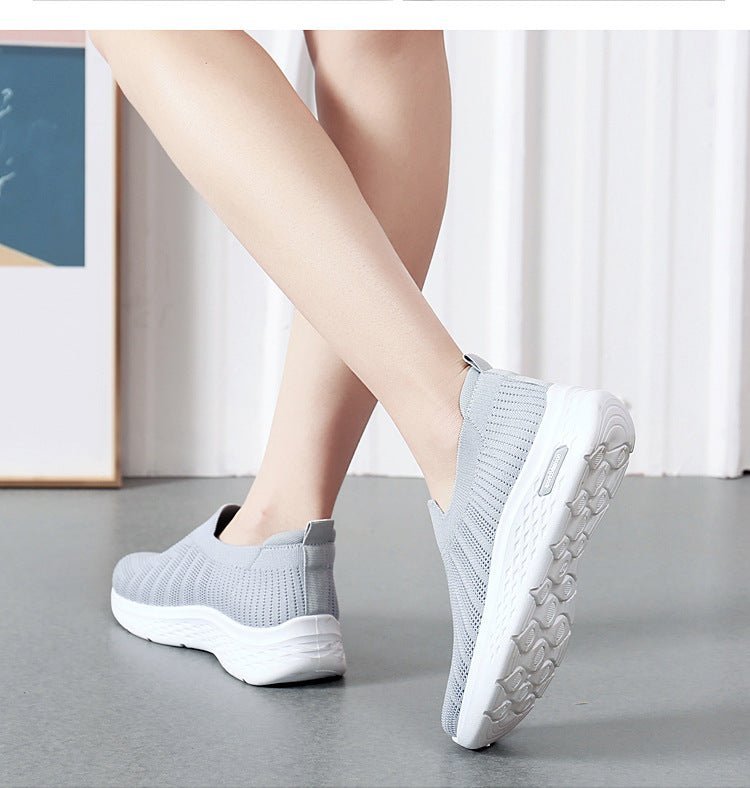 Casual Mesh Shoes Sock Slip On Flat Shoes For Women Sneakers Casual Soft Sole Walking Sports Shoe - Jaazi Intl