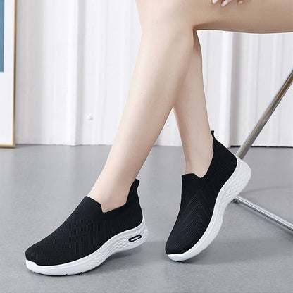 Casual Mesh Shoes Sock Slip On Flat Shoes For Women Sneakers Casual Soft Sole Walking Sports Shoe - Jaazi Intl