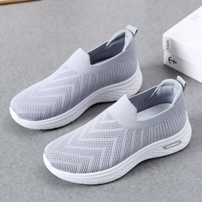 Casual Mesh Shoes Sock Slip On Flat Shoes For Women Sneakers Casual Soft Sole Walking Sports Shoe - Jaazi Intl