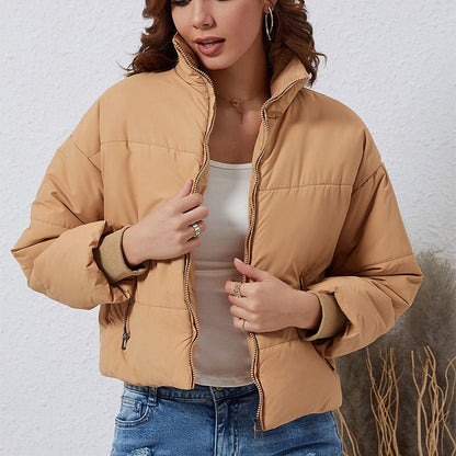 Casual Short Coat All-matching Solid Warm Coat For Women - Jaazi Intl