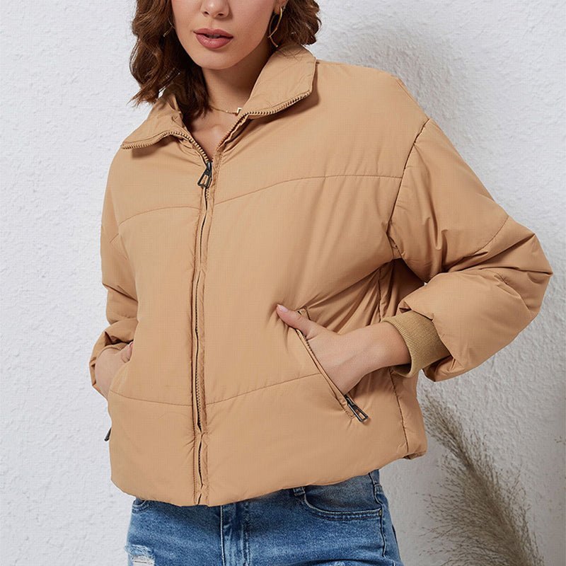 Casual Short Coat All-matching Solid Warm Coat For Women - Jaazi Intl