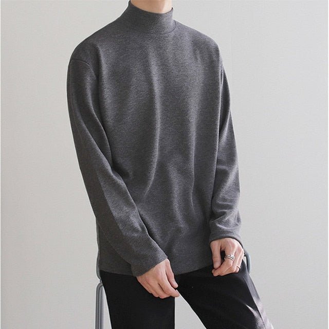 Casual Velvet Turtleneck Men Loose Sweater - Jaazi Intl