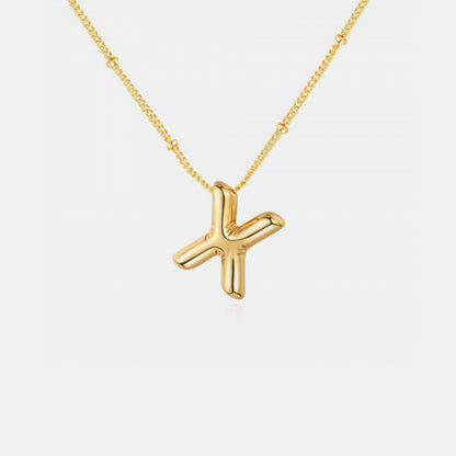 Gold-Plated Letter Pendant Necklace