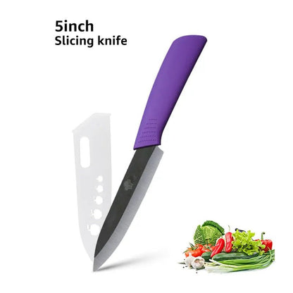 Ceramic Knife 3 4 5 6 inch Chef Utility Slicing Paring Kitchen Knife Zirconia Black Blade Colorful Handle Single Cooking Tools - Jaazi Intl