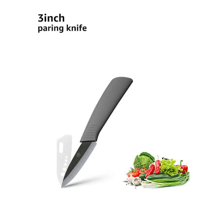 Ceramic Knife 3 4 5 6 inch Chef Utility Slicing Paring Kitchen Knife Zirconia Black Blade Colorful Handle Single Cooking Tools - Jaazi Intl