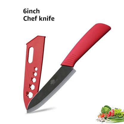 Ceramic Knife 3 4 5 6 inch Chef Utility Slicing Paring Kitchen Knife Zirconia Black Blade Colorful Handle Single Cooking Tools - Jaazi Intl