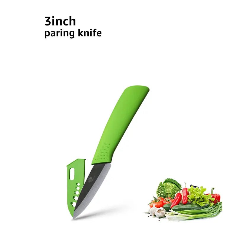 Ceramic Knife 3 4 5 6 inch Chef Utility Slicing Paring Kitchen Knife Zirconia Black Blade Colorful Handle Single Cooking Tools - Jaazi Intl