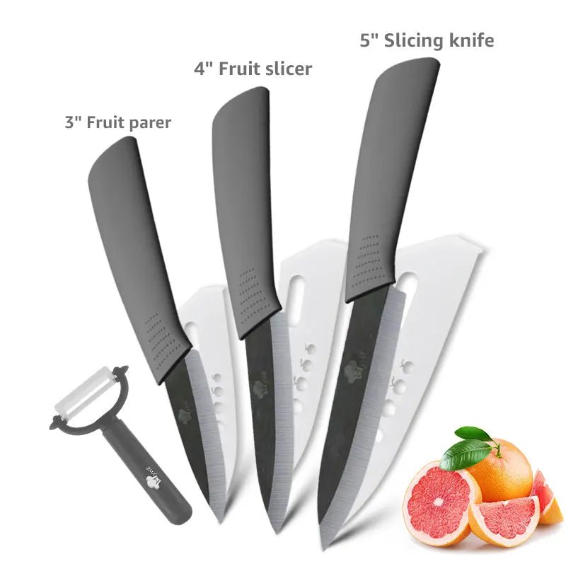 Ceramic Knife 3" 4" 5" 6" inch Zirconia Japanese Knife Black Blade Kitchen Knives Paring Fruit Ceramic Chef Knives Cooking Set - Jaazi Intl