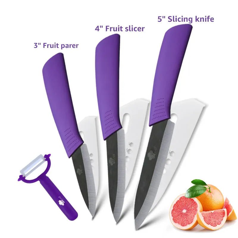 Ceramic Knife 3" 4" 5" 6" inch Zirconia Japanese Knife Black Blade Kitchen Knives Paring Fruit Ceramic Chef Knives Cooking Set - Jaazi Intl