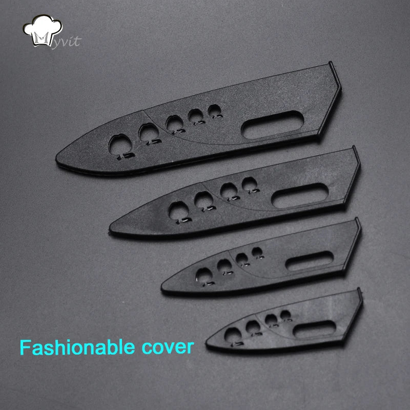 Ceramic Knife 3" 4" 5" 6" inch Zirconia Japanese Knife Black Blade Kitchen Knives Paring Fruit Ceramic Chef Knives Cooking Set - Jaazi Intl