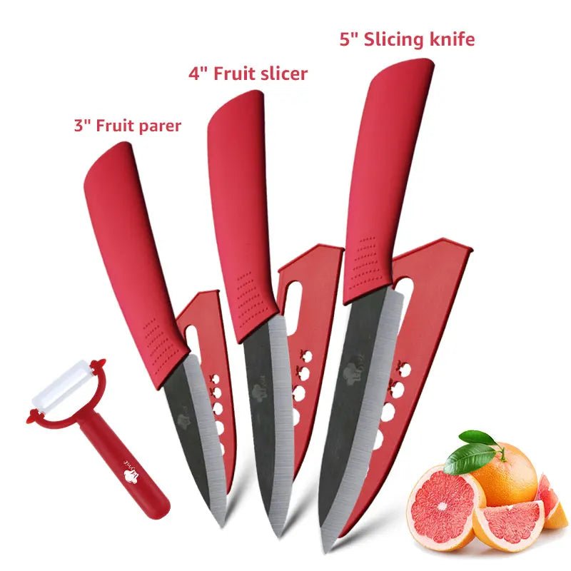 Ceramic Knife 3" 4" 5" 6" inch Zirconia Japanese Knife Black Blade Kitchen Knives Paring Fruit Ceramic Chef Knives Cooking Set - Jaazi Intl