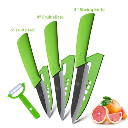 Ceramic Knife 3" 4" 5" 6" inch Zirconia Japanese Knife Black Blade Kitchen Knives Paring Fruit Ceramic Chef Knives Cooking Set - Jaazi Intl