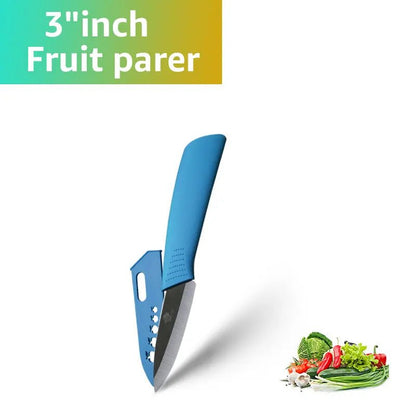 Ceramic Knife Kitchen Knives Set 3 4 5 6 inch +Peeler Zirconia Black Blade Fruit Chef Knife Vege Cooking Tool - Jaazi Intl