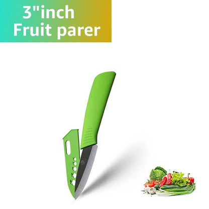 Ceramic Knife Kitchen Knives Set 3 4 5 6 inch +Peeler Zirconia Black Blade Fruit Chef Knife Vege Cooking Tool - Jaazi Intl