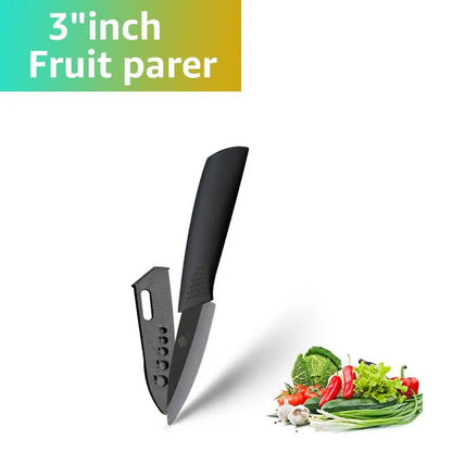 Ceramic Knife Kitchen Knives Set 3 4 5 6 inch +Peeler Zirconia Black Blade Fruit Chef Knife Vege Cooking Tool - Jaazi Intl