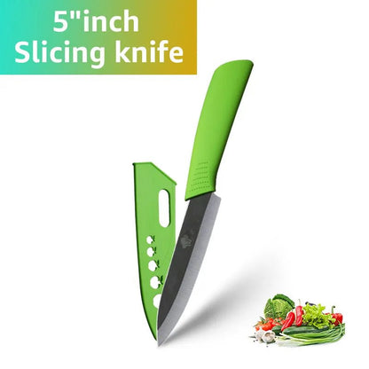 Ceramic Knife Kitchen Knives Set 3 4 5 6 inch +Peeler Zirconia Black Blade Fruit Chef Knife Vege Cooking Tool - Jaazi Intl