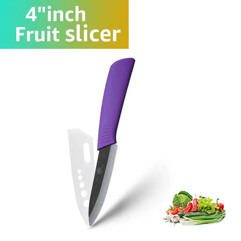 Ceramic Knife Kitchen Knives Set 3 4 5 6 inch +Peeler Zirconia Black Blade Fruit Chef Knife Vege Cooking Tool - Jaazi Intl