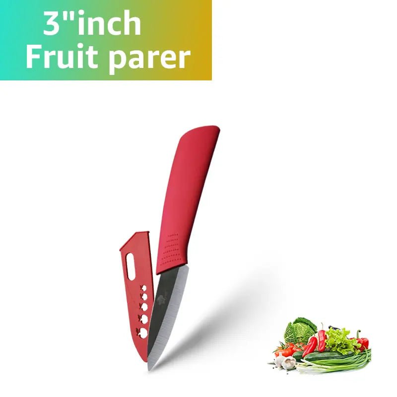 Ceramic Knife Kitchen Knives Set 3 4 5 6 inch +Peeler Zirconia Black Blade Fruit Chef Knife Vege Cooking Tool - Jaazi Intl