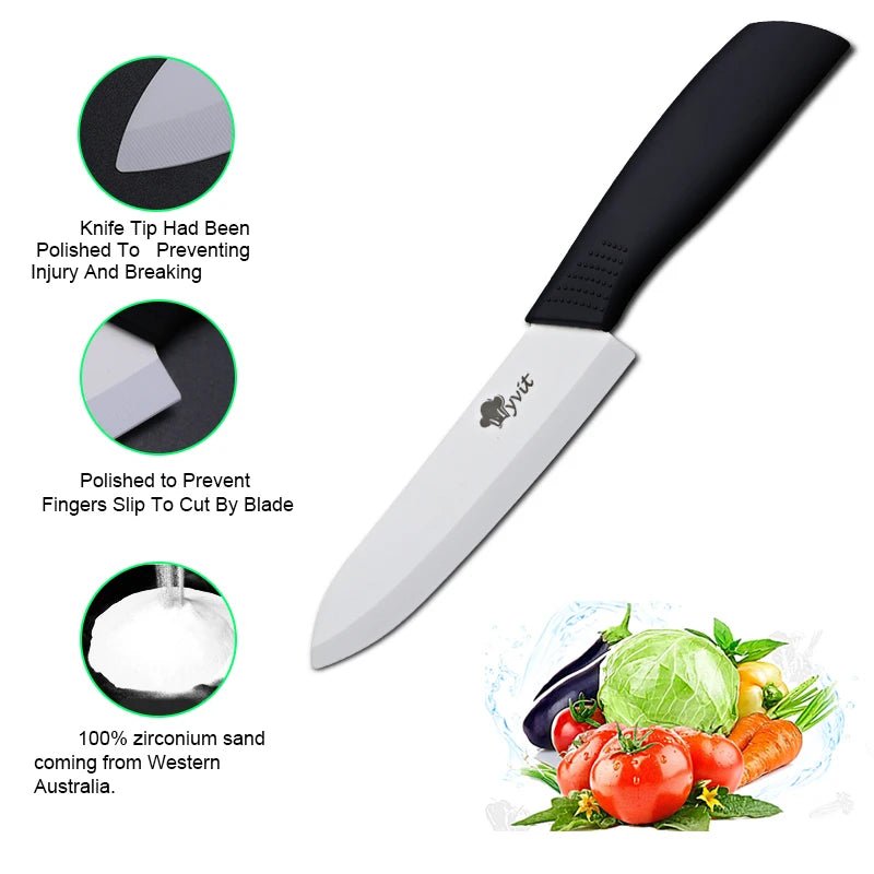 Ceramic Knives Kitchen Knife Chef Paring Fruit Vegetable knives 3 4 5 6 inch + peeler Zirconia White Ceramic Blade Cooking Tool - Jaazi Intl