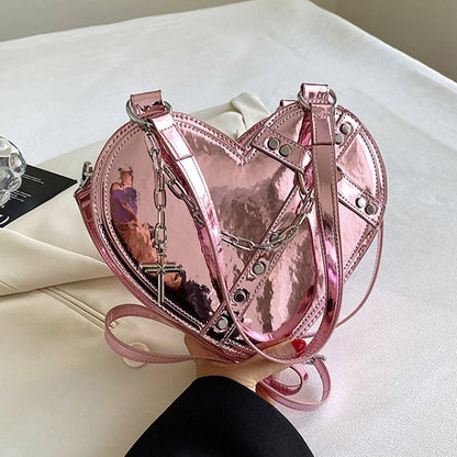 Chain Heart-shaped Bags Large Capacity Love Shoulder Bag For Women Valentine's Day - Jaazi Intl