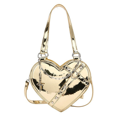 Chain Heart-shaped Bags Large Capacity Love Shoulder Bag For Women Valentine's Day - Jaazi Intl