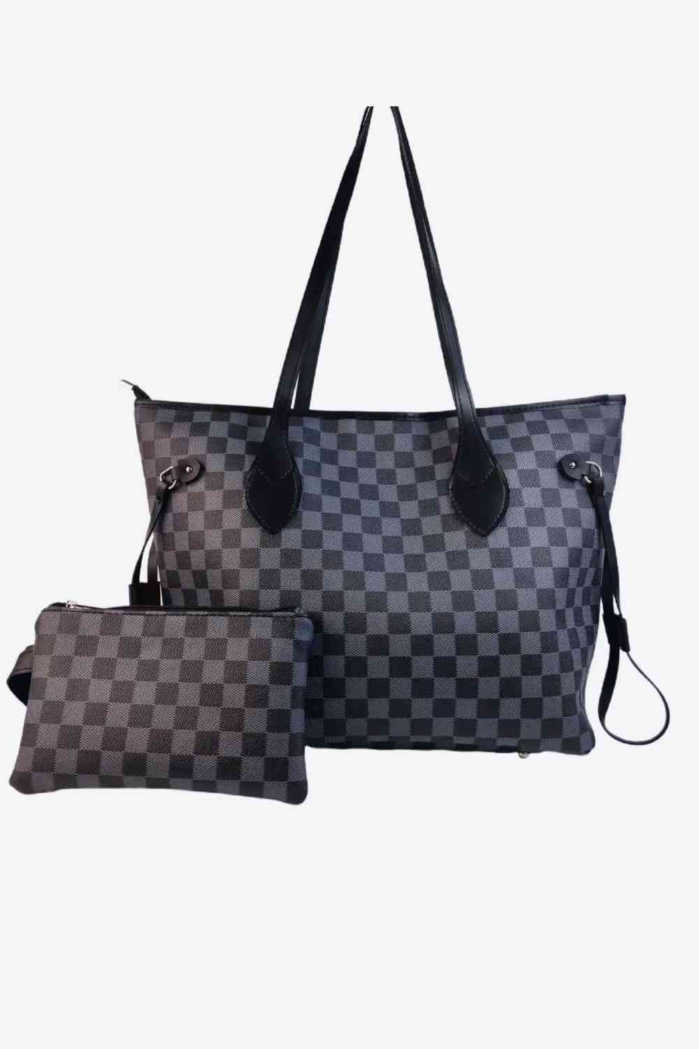 Checkered PVC Two-Piece Bag Set - Jaazi Intl