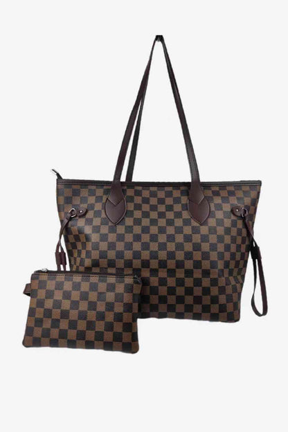 Checkered PVC Two-Piece Bag Set - Jaazi Intl