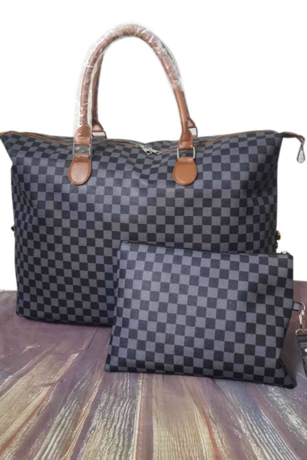 Checkered Two-Piece Bag Set - Jaazi Intl