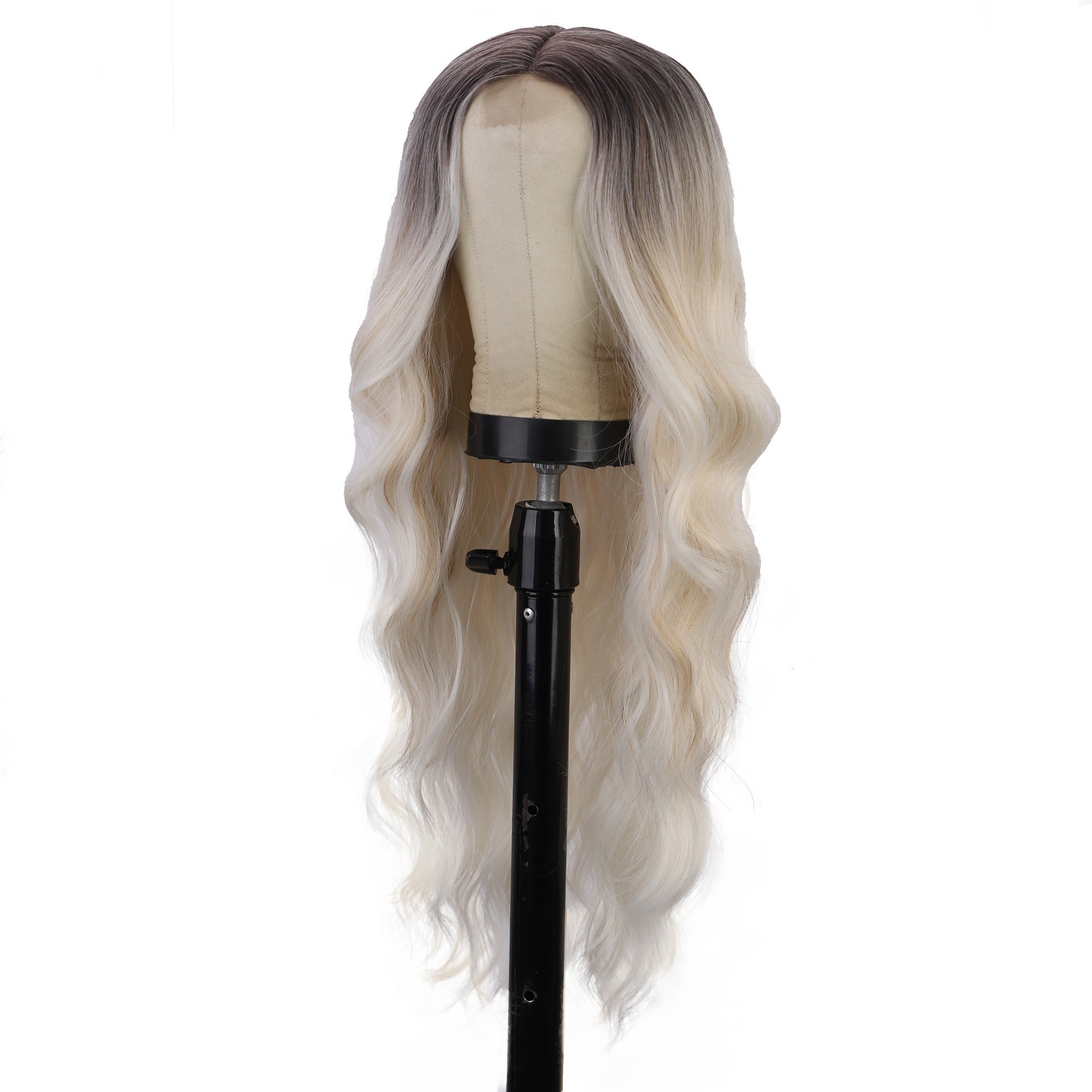 Chemical Fiber Wig Hair, European and American Wigs, Women's Long Curly Hair, Gradually Changing Color, Front Lace Wig Headband - Jaazi Intl