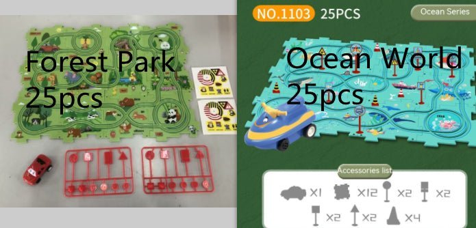 Children Puzzle Electric Railroad Speeder DIY Assembly Electric Car Automatic Rail City Scene Construction Education Toy Gift - Jaazi Intl