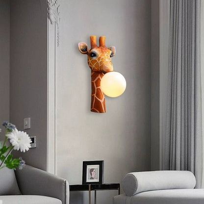 Children's Room Cartoon Animal Personality Wall Lamp Giraffe Boys and Girls Bedroom Bedside Study Room Cozy Room Decorative Lamp - Jaazi Intl