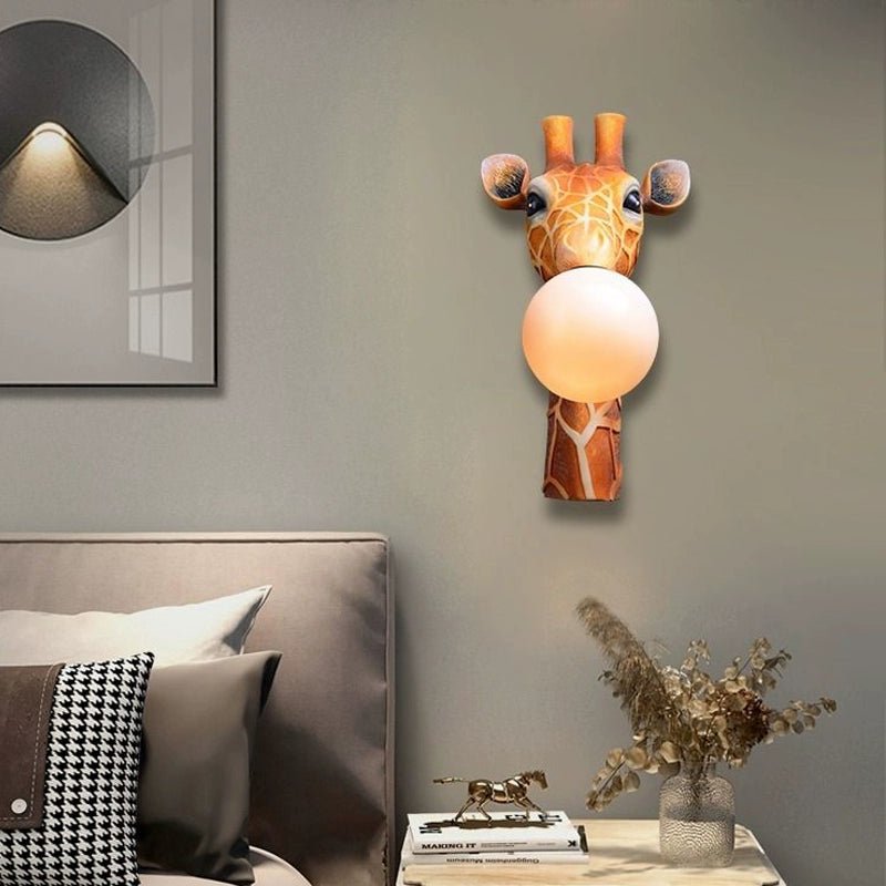 Children's Room Cartoon Animal Personality Wall Lamp Giraffe Boys and Girls Bedroom Bedside Study Room Cozy Room Decorative Lamp - Jaazi Intl