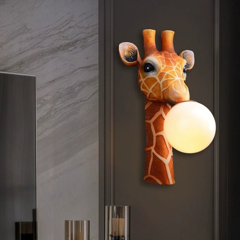 Children's Room Cartoon Animal Personality Wall Lamp Giraffe Boys and Girls Bedroom Bedside Study Room Cozy Room Decorative Lamp - Jaazi Intl