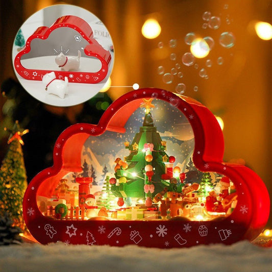 Christma New Style Assembled Building Block Toys Cloud Night Lamp Decorative Mirrors Frame LED Table Lights Creative Desk Bedroom Handmade Birthday Gifts - Jaazi Intl