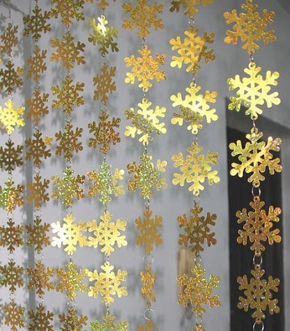 Christmas Decoration Home Curtain Snowflakes Laser sequins PVC Glitter Door Curtain Christmas tree Ornaments - Jaazi Intl