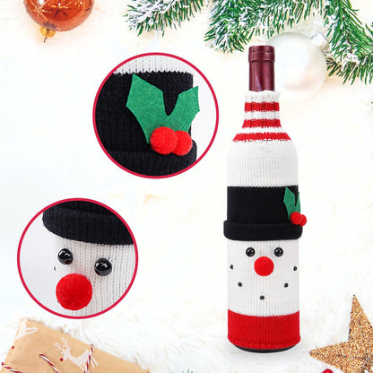 Christmas Decorations Elk Brushed Wine Bottle Cover Christmas Restaurant Party Decorations - Jaazi Intl