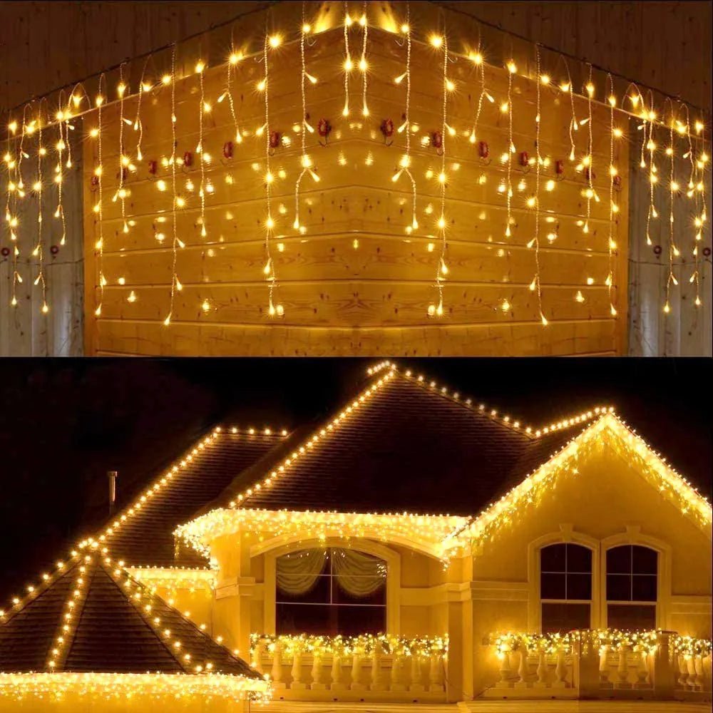 Christmas Decorations For Home Outdoor LED Curtain Icicle String Light Street Garland On The House Winter 220V 5m Droop 0.6 - 0.8m - Jaazi Intl