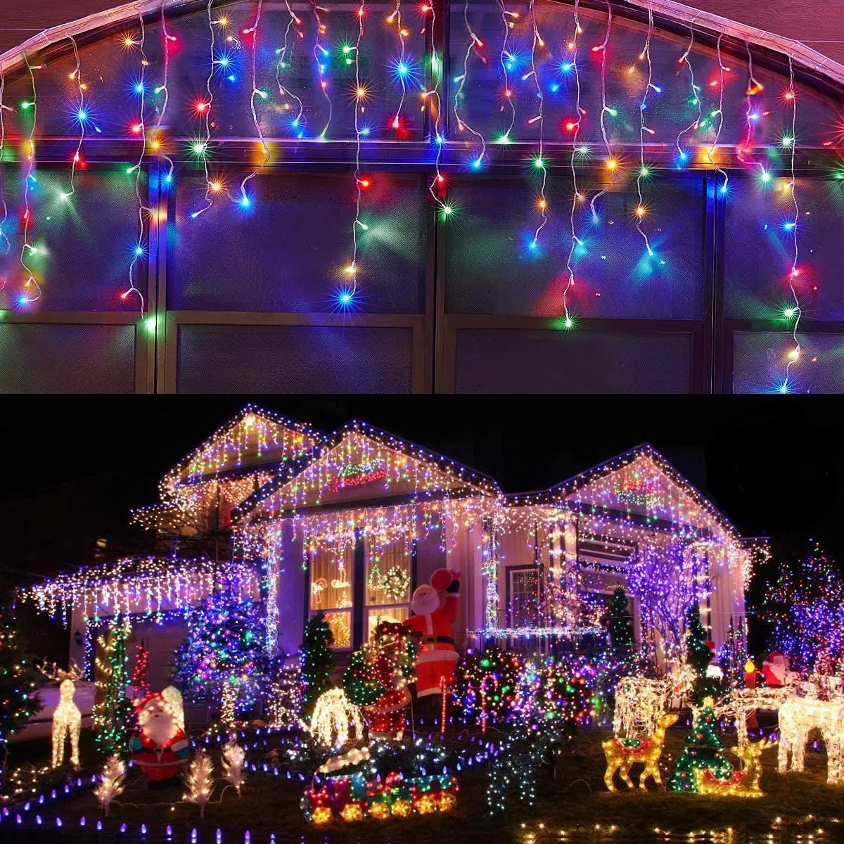 Christmas Decorations For Home Outdoor LED Curtain Icicle String Light Street Garland On The House Winter 220V 5m Droop 0.6 - 0.8m - Jaazi Intl