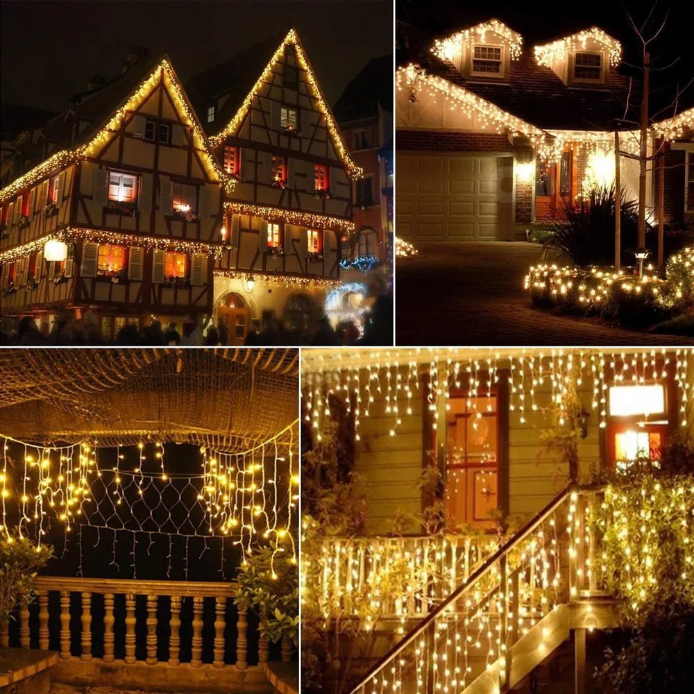 Christmas Decorations For Home Outdoor LED Curtain Icicle String Light Street Garland On The House Winter 220V 5m Droop 0.6 - 0.8m - Jaazi Intl